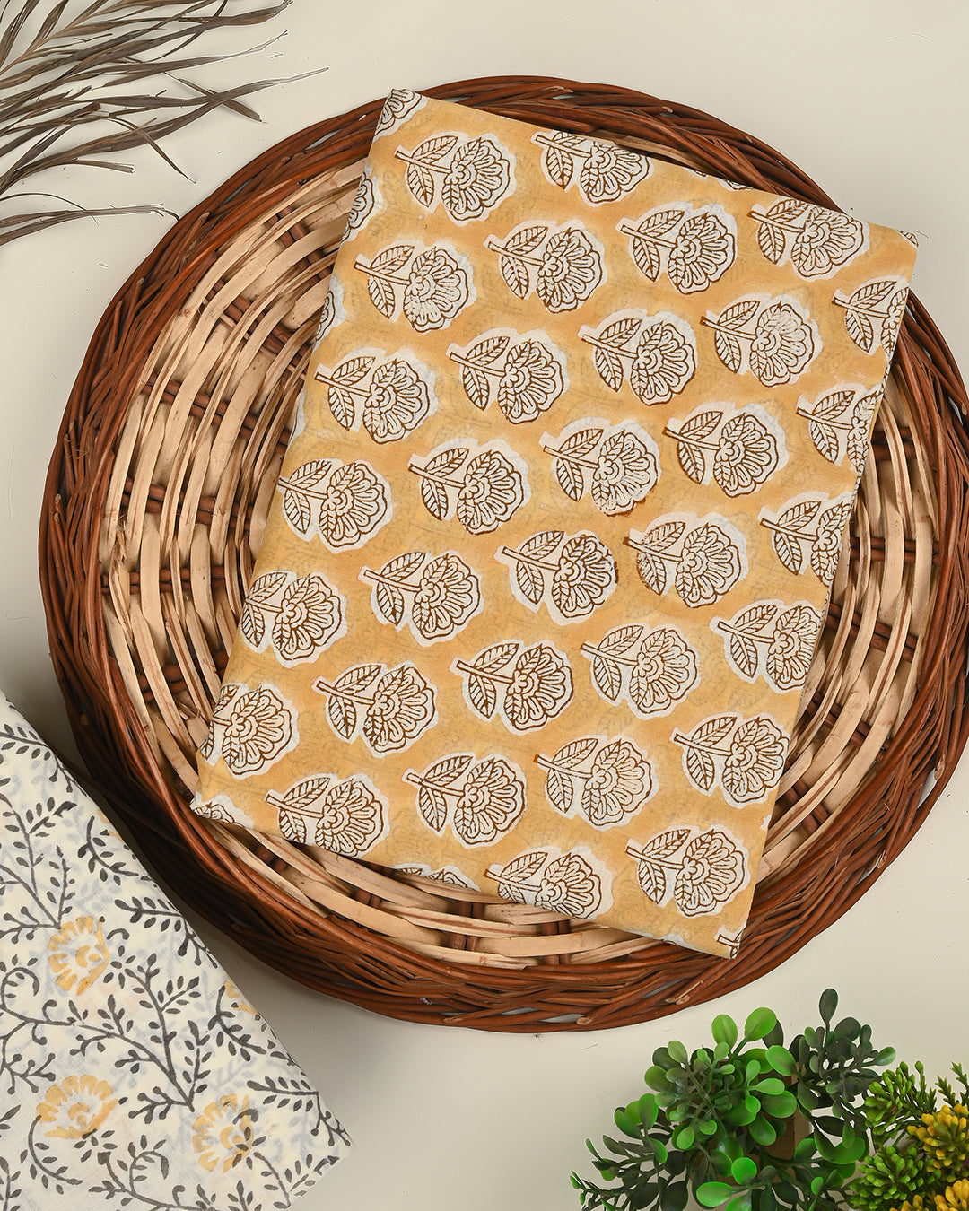 Premium Hand Block Printed Cotton Suit Top And Bottom Set