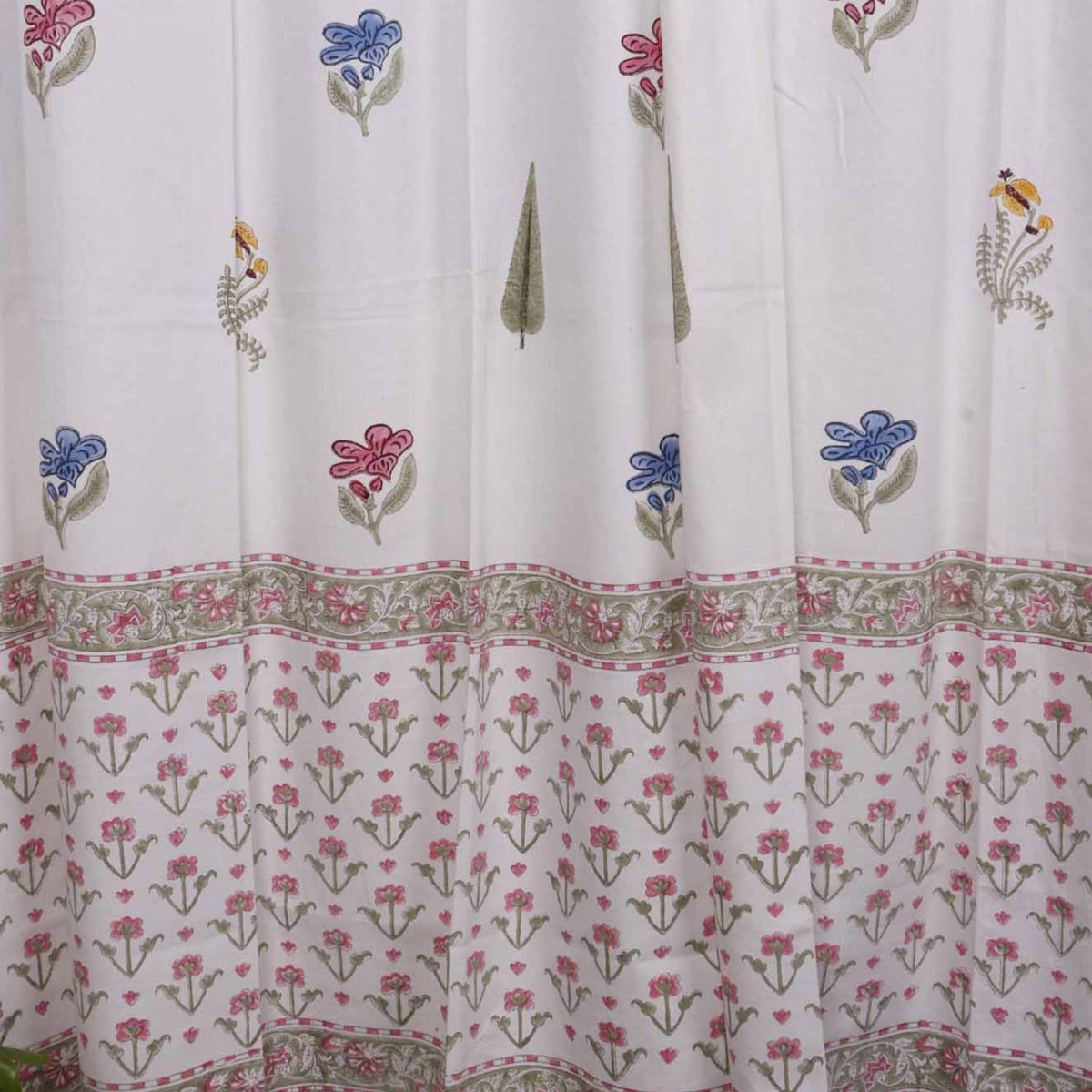 Mughal Garden hand block printed curtains - Heritagewear