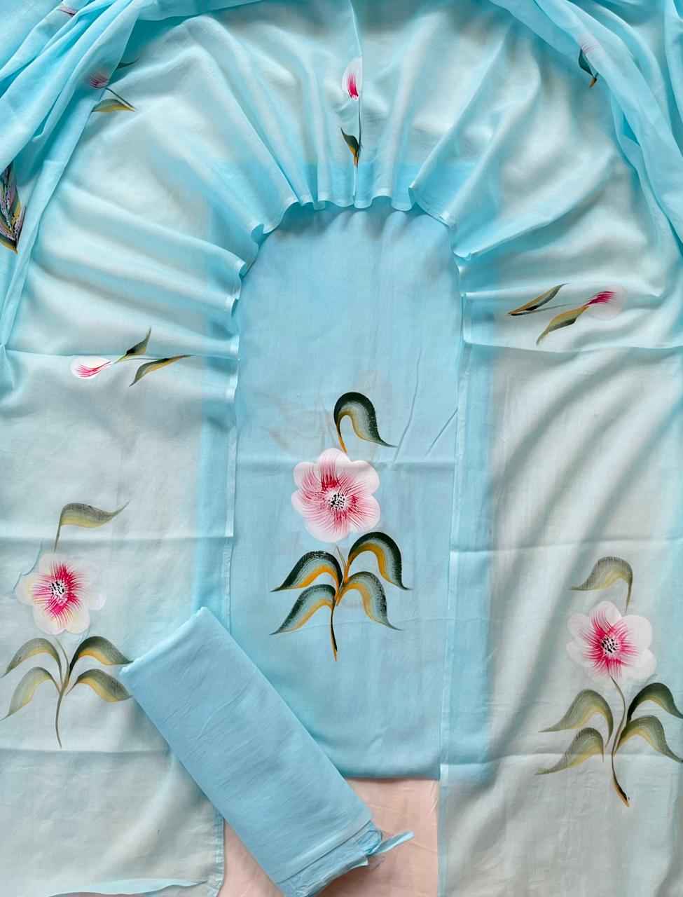 Ethnic Cotton Suit Fabric with Cotton Dupatta