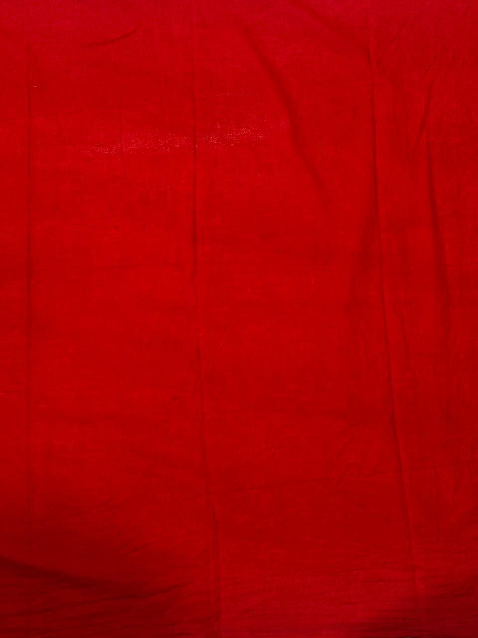 Batik Hand Block Printed Cotton Saree With Blouse Piece