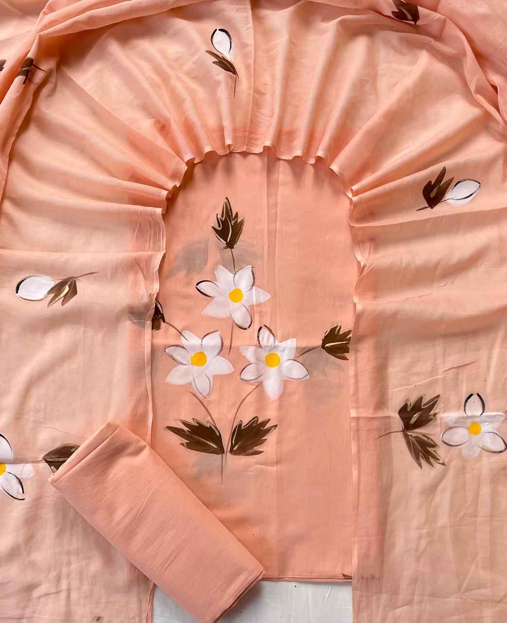 Ethnic Cotton Suit Fabric with Cotton Dupatta