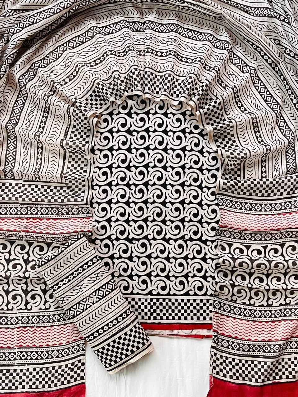 Ethnic Cotton Suit Fabric with Cotton Dupatta