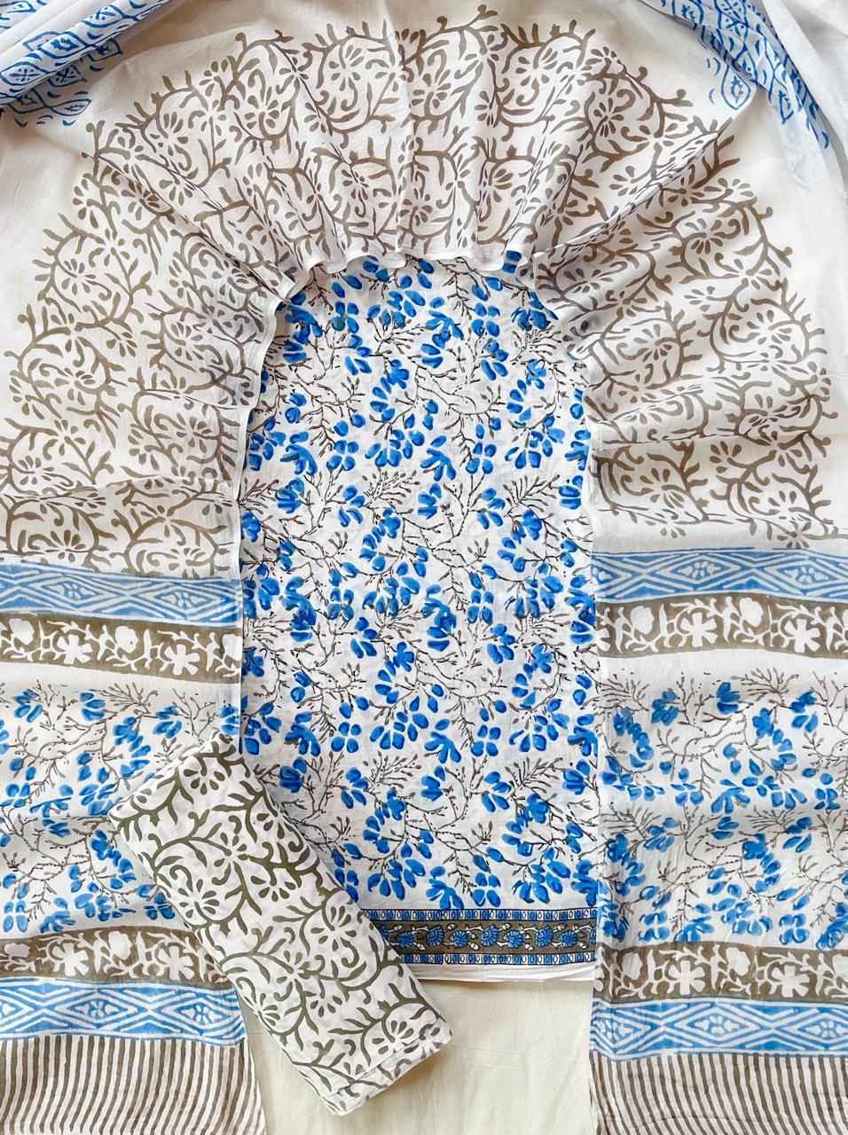 Ethnic Cotton Suit Fabric with Cotton Dupatta