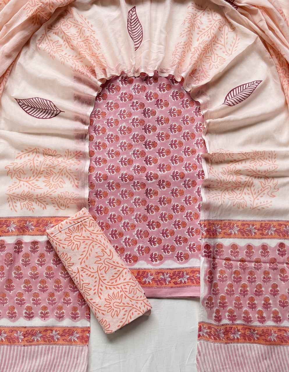 Ethnic Cotton Suit Fabric with Cotton Dupatta