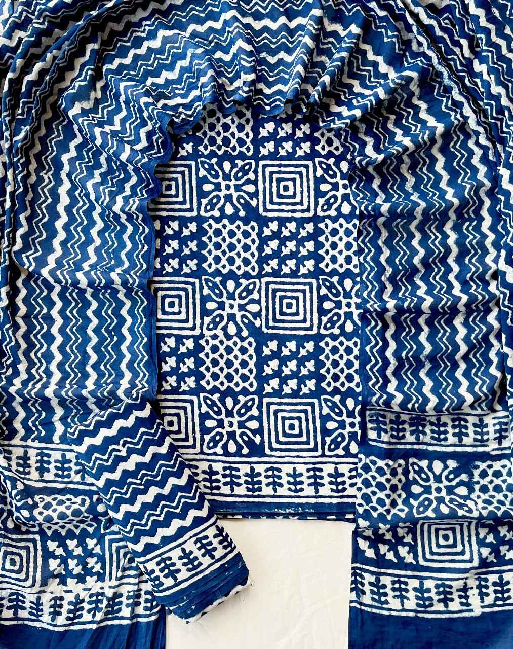 Ethnic Cotton Suit Fabric with Cotton Dupatta