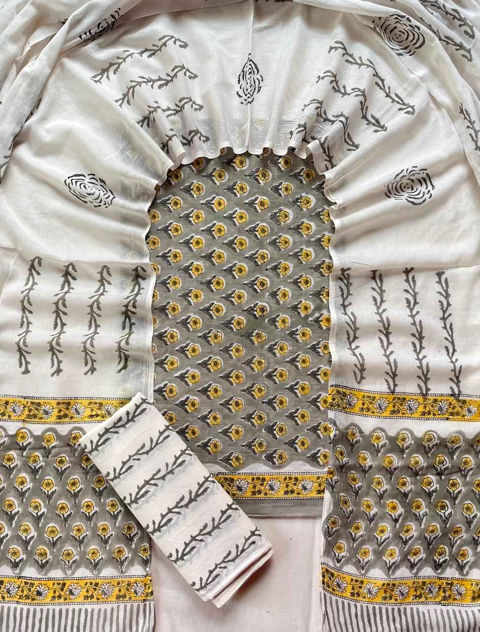 Ethnic Cotton Suit Fabric with Cotton Dupatta