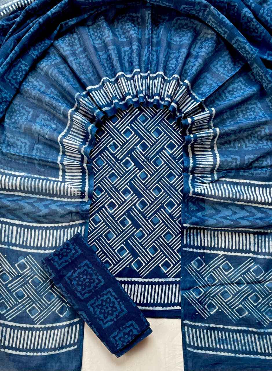 Ethnic Cotton Suit Fabric with Cotton Dupatta