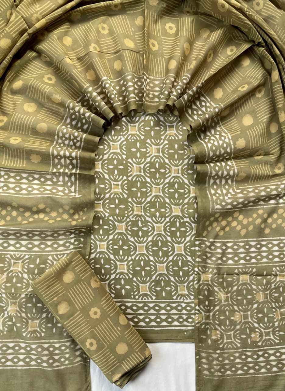 Ethnic Cotton Suit Fabric with Cotton Dupatta