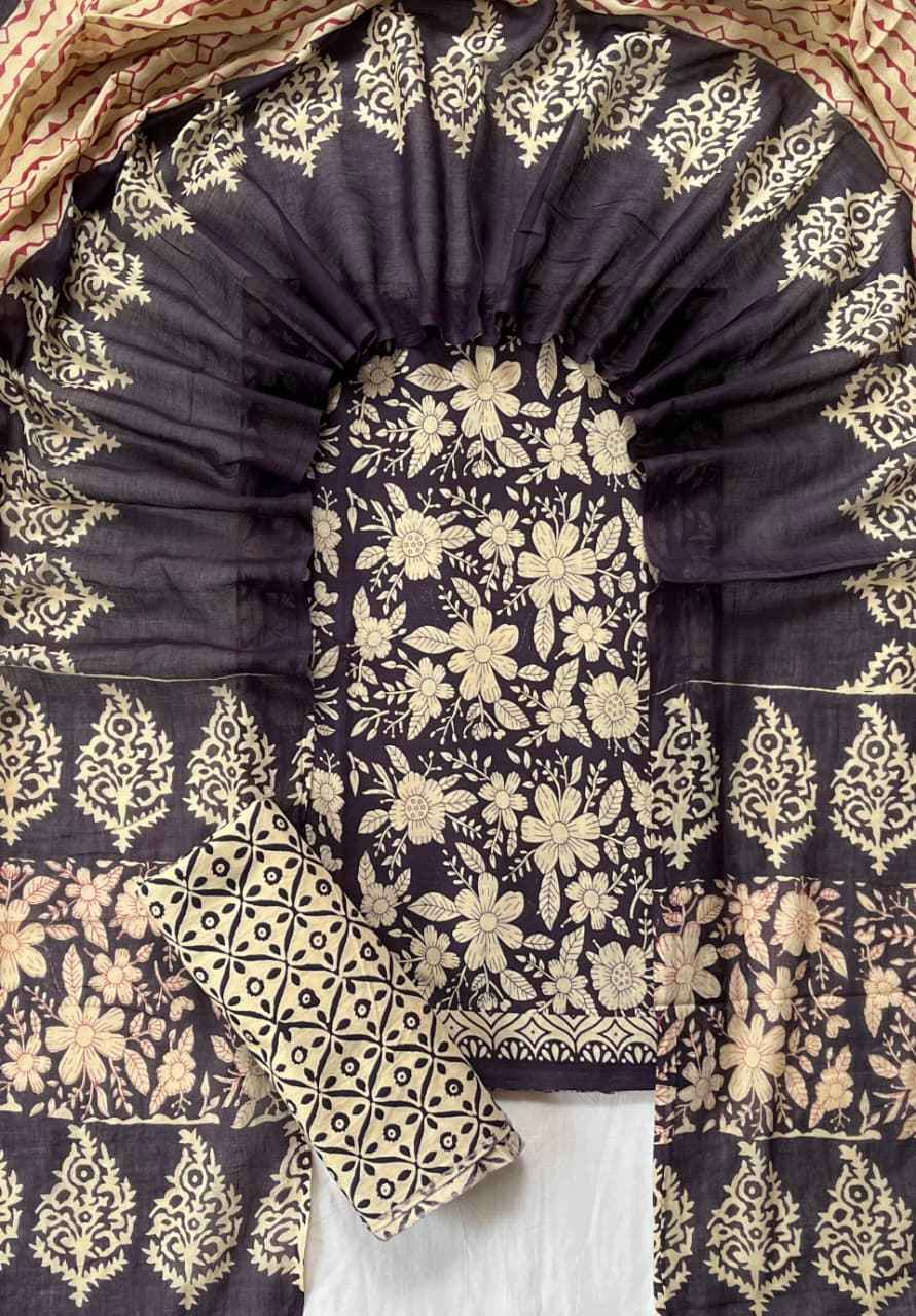 Ethnic Cotton Suit Fabric with Cotton Dupatta