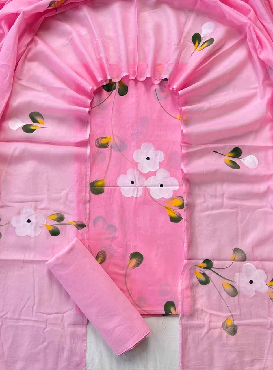 Ethnic Cotton Suit Fabric with Cotton Dupatta