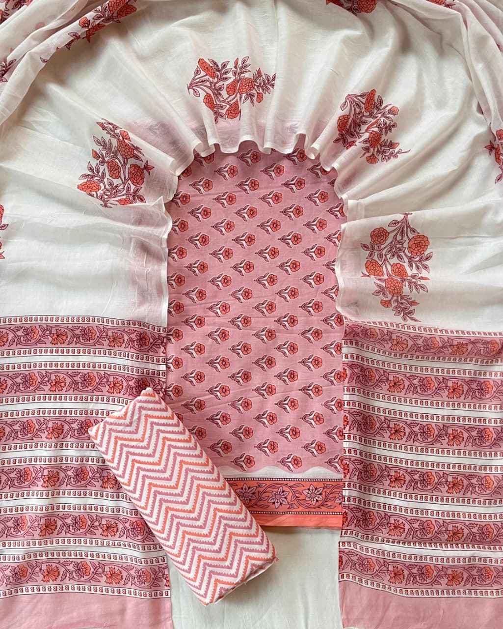 Ethnic Cotton Suit Fabric with Cotton Dupatta