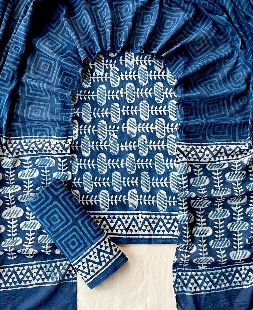 Ethnic Cotton Suit Fabric with Cotton Dupatta