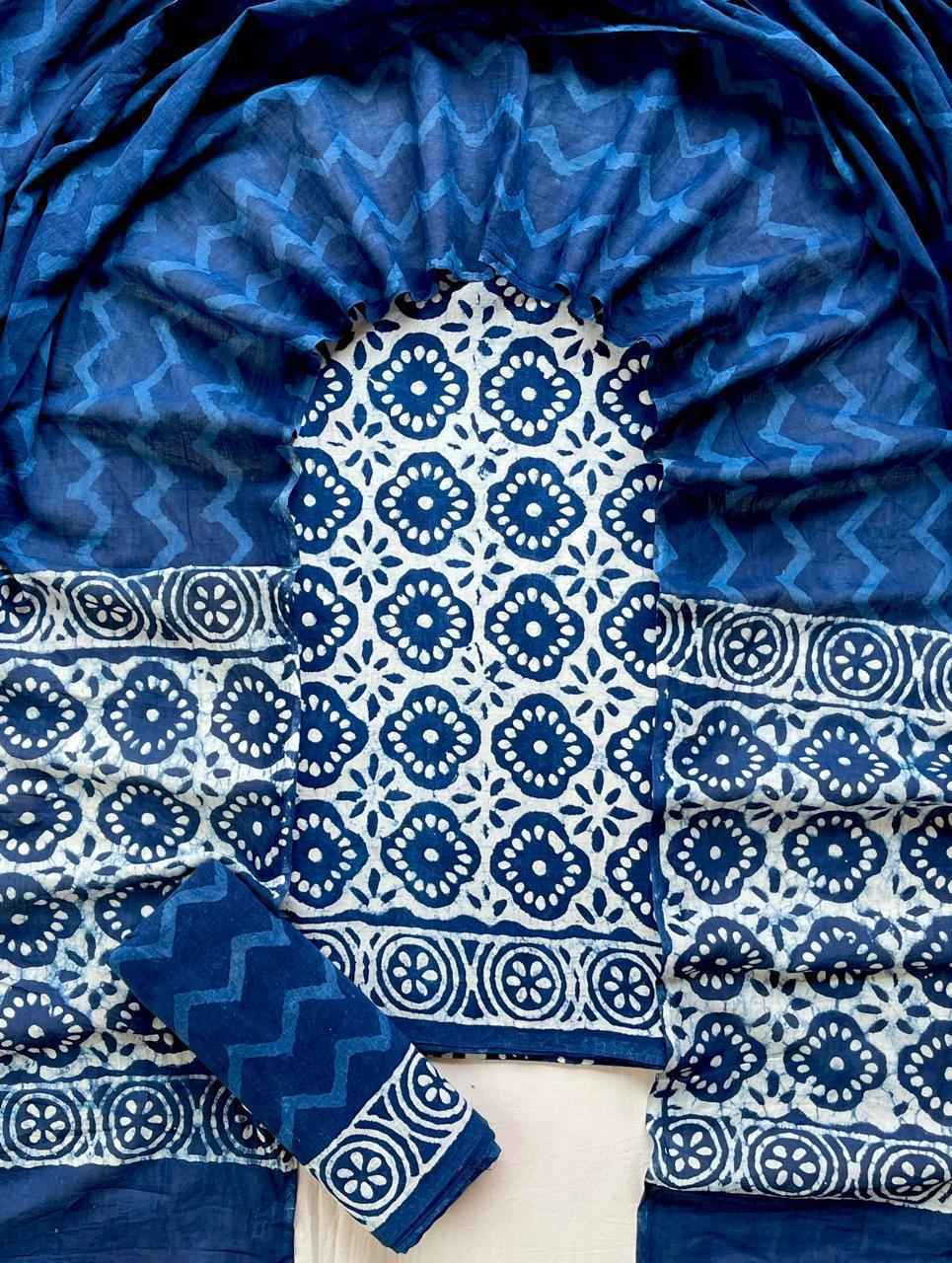 Ethnic Cotton Suit Fabric with Cotton Dupatta