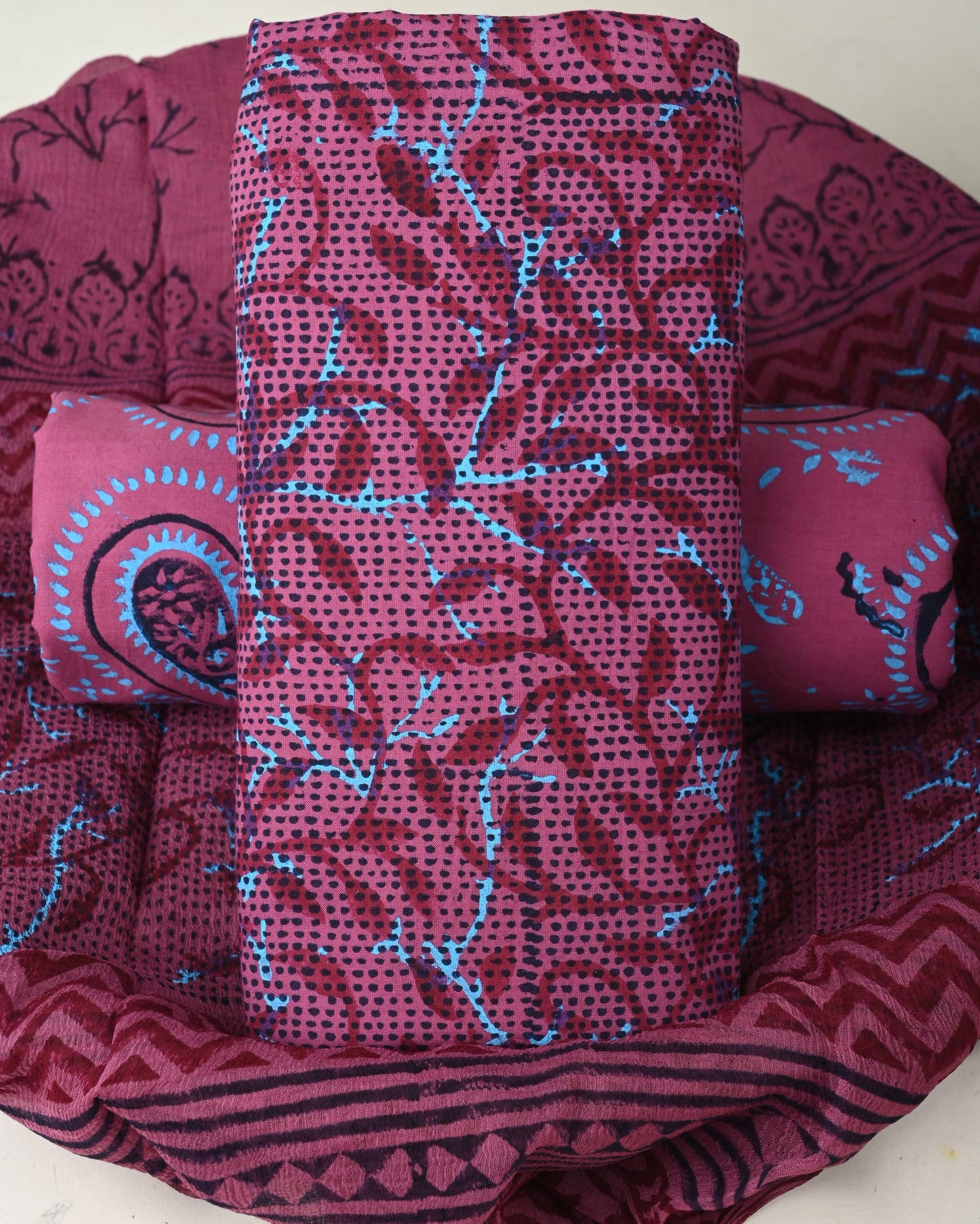Cotton Suit with Chiffon Dupatta
