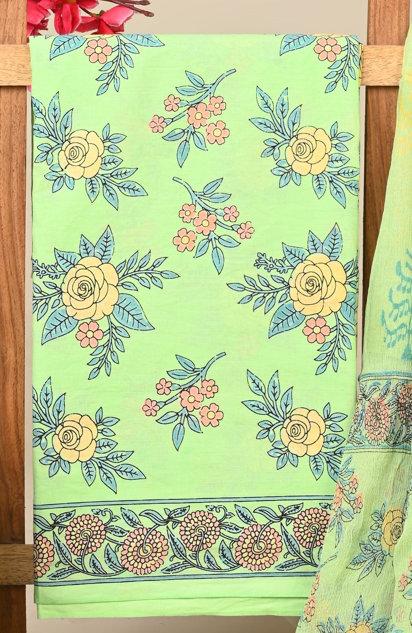 Cotton Suit with Chiffon Dupatta