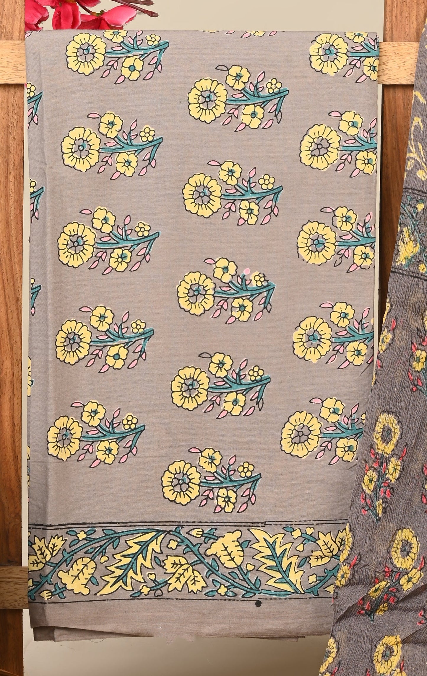 Cotton Suit with Chiffon Dupatta