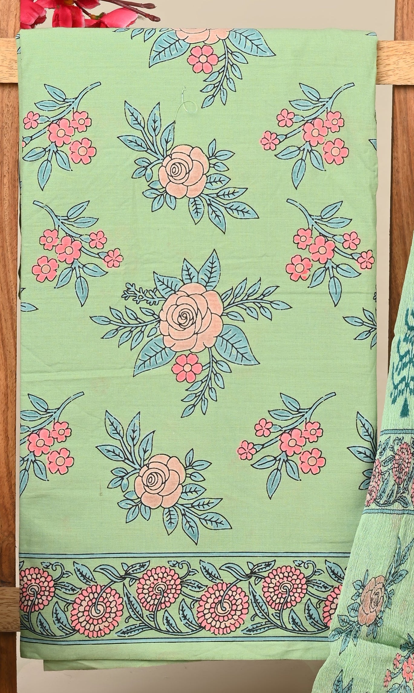 Cotton Suit with Chiffon Dupatta