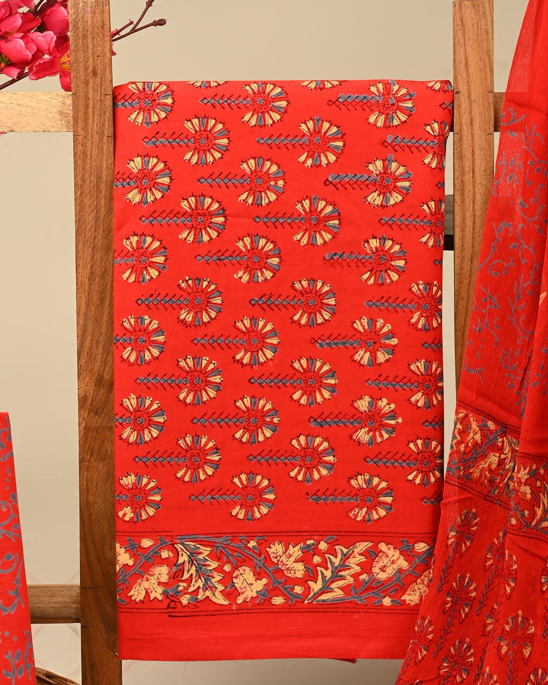 Cotton Suit with Chiffon Dupatta