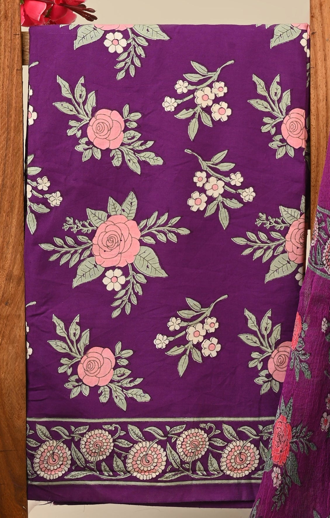 Cotton Suit with Chiffon Dupatta