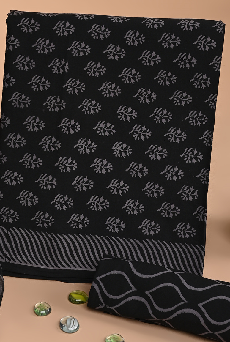 Cotton Suit with Chiffon Dupatta