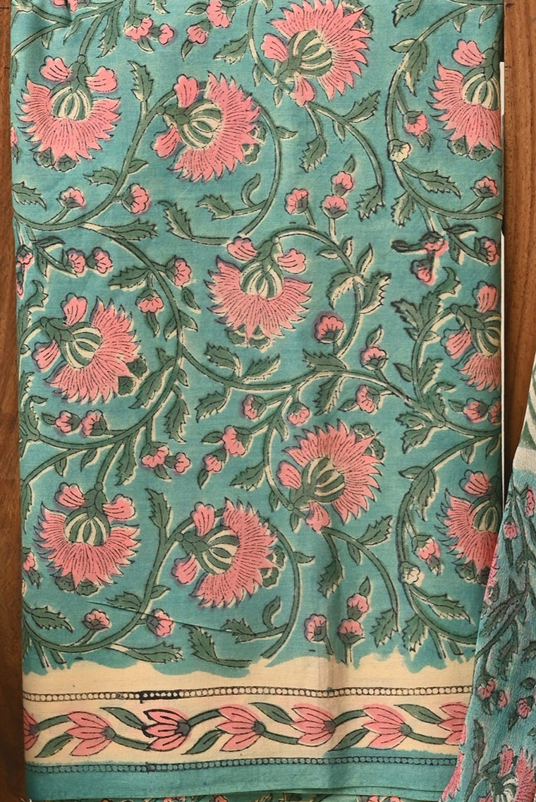 Cotton Suit with Chiffon Dupatta