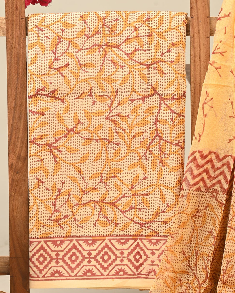 Cotton Suit with Chiffon Dupatta