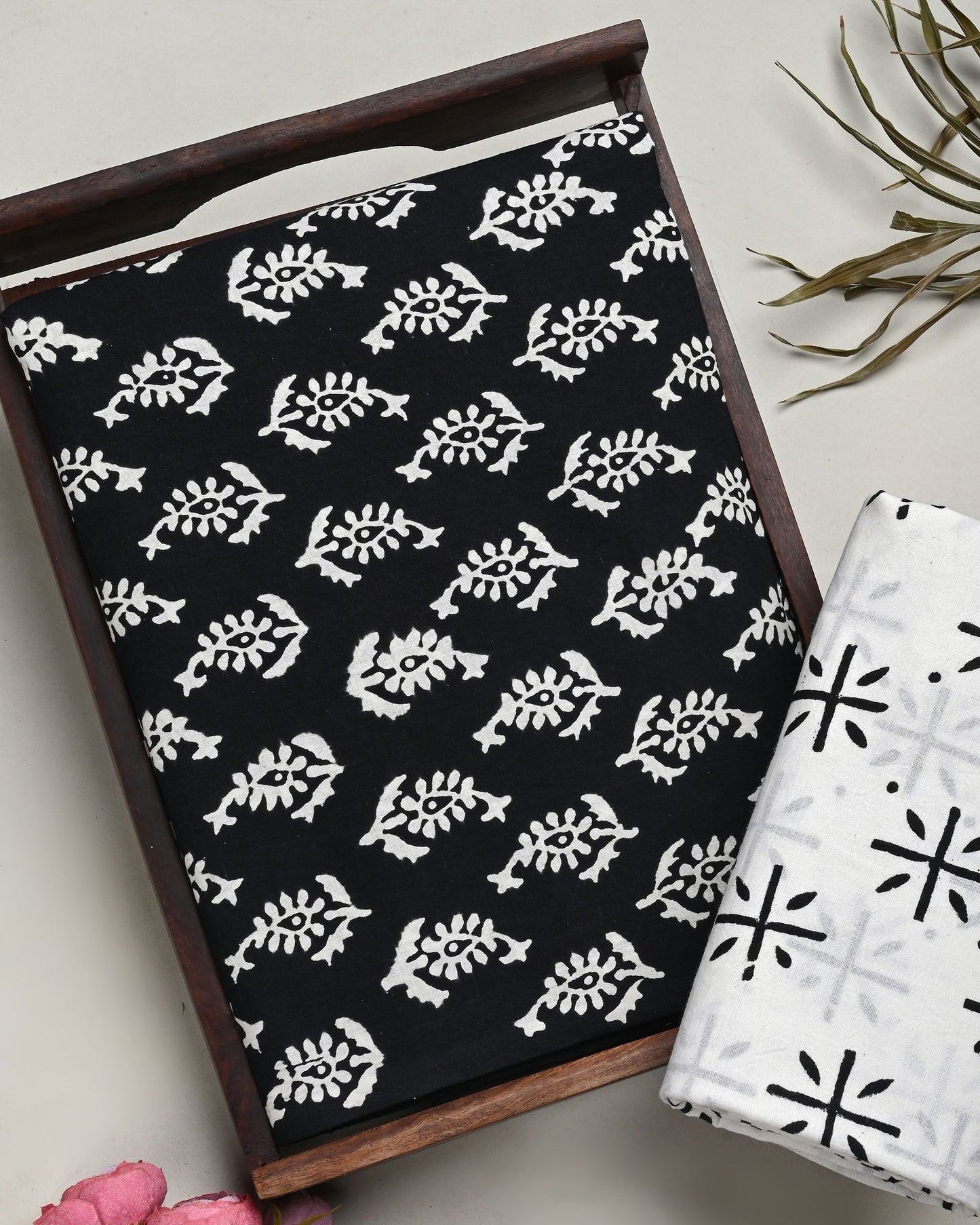 Premium Hand Block Printed Cotton Suit Top And Bottom Set