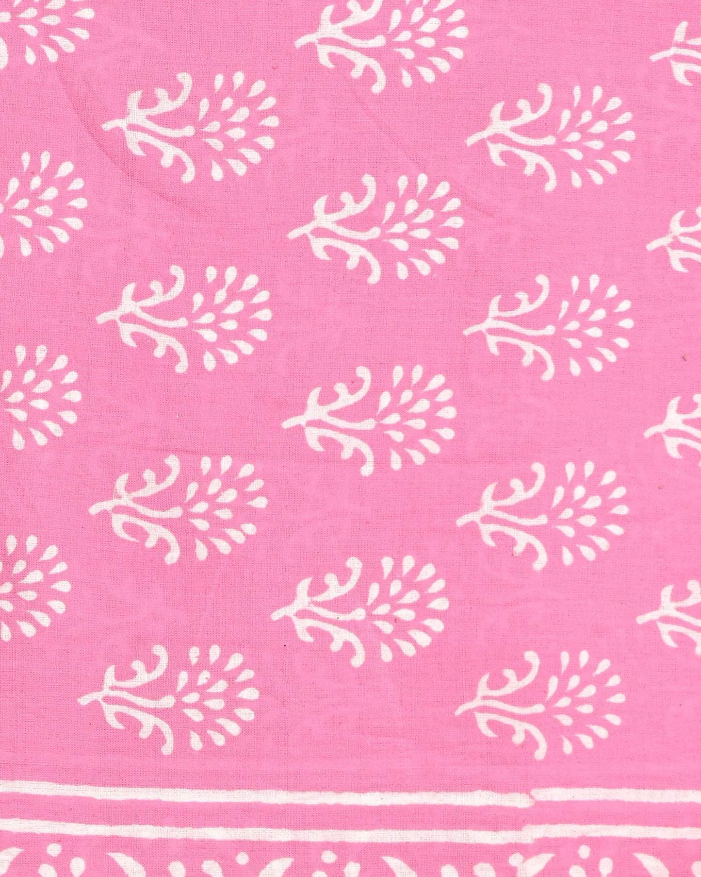Elegant Hand Block Printed Cotton Suit Top And Bottom Set