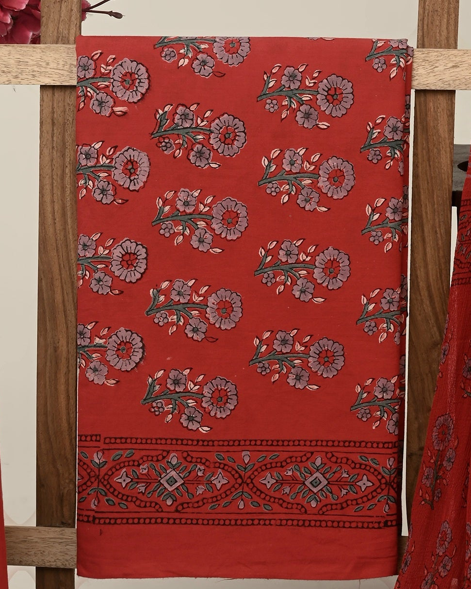 Cotton Suit with Chiffon Dupatta