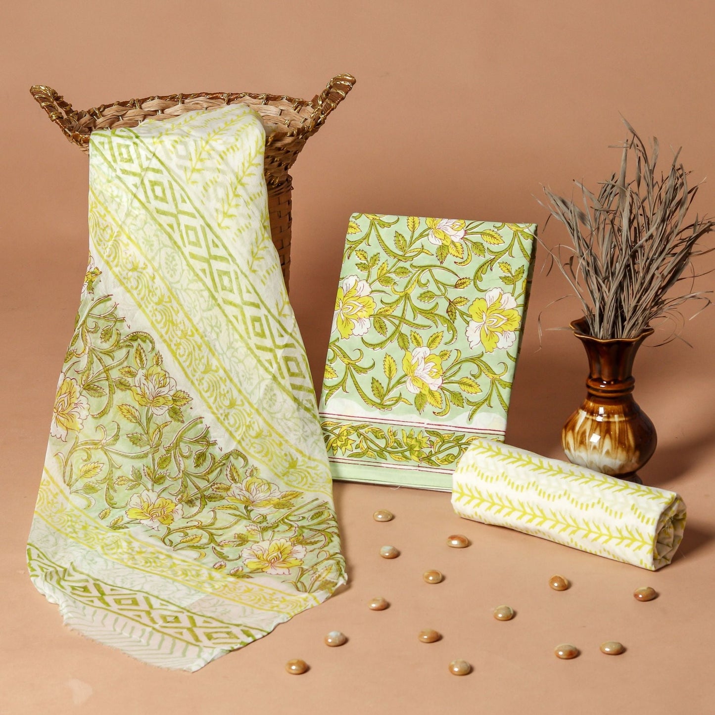 Cotton Suit with Chiffon Dupatta