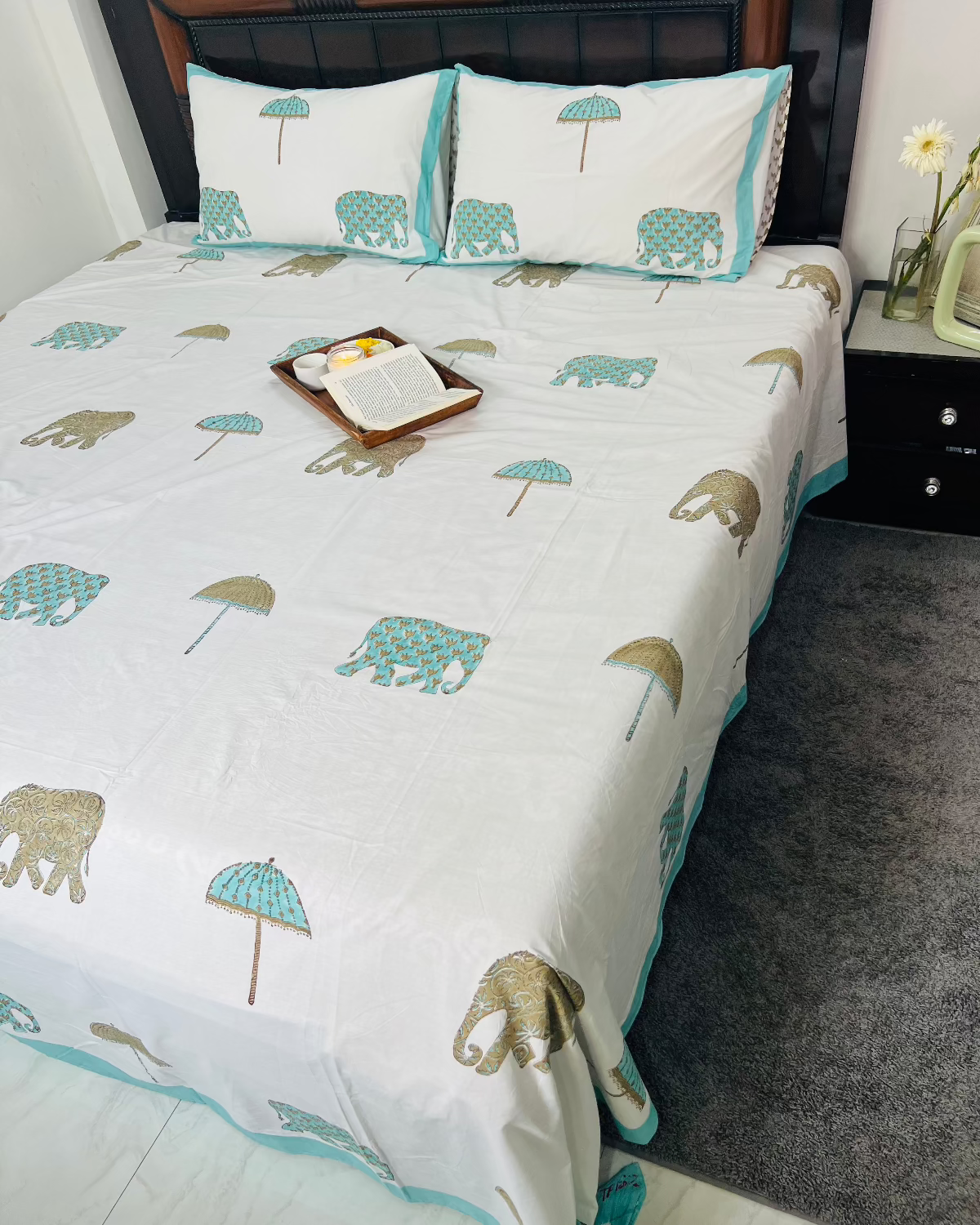 Heritage Block cotton bedsheet set - Heritagewear