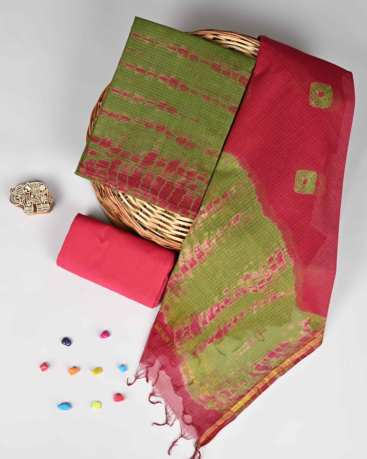 Bagru Hand Block Printed Kota doriya dress materials