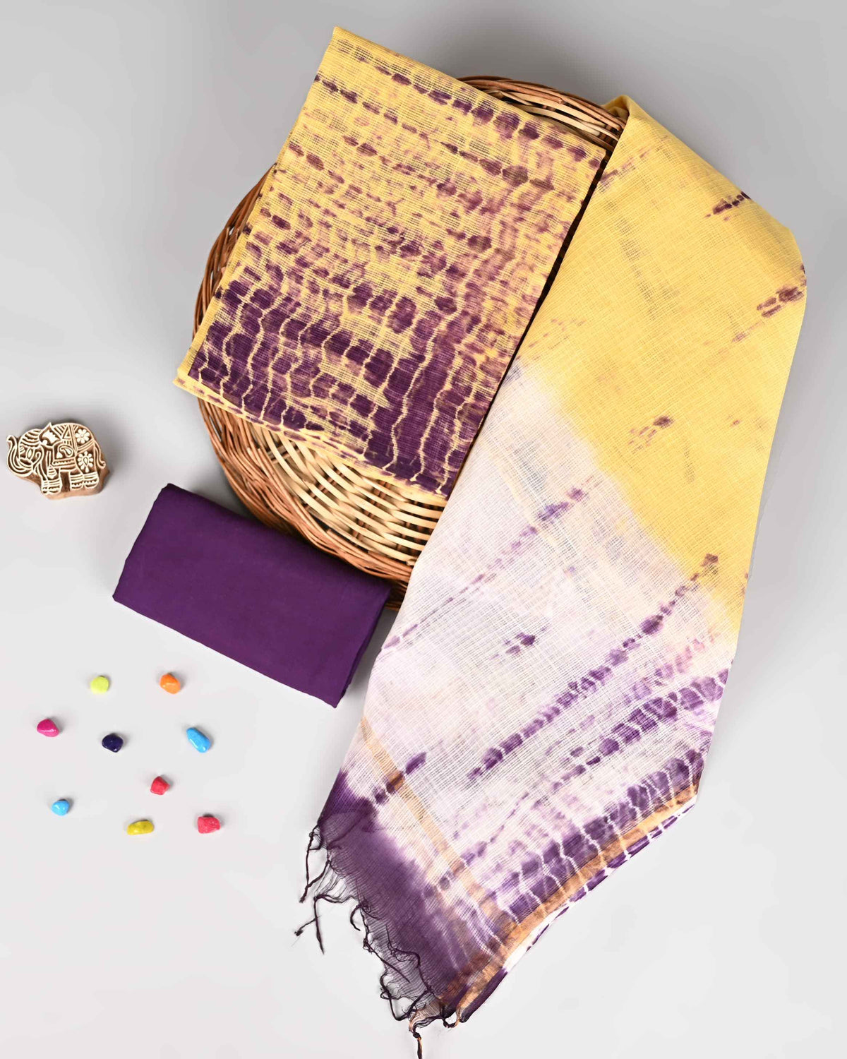 Bagru Hand Block Printed Kota doriya dress materials