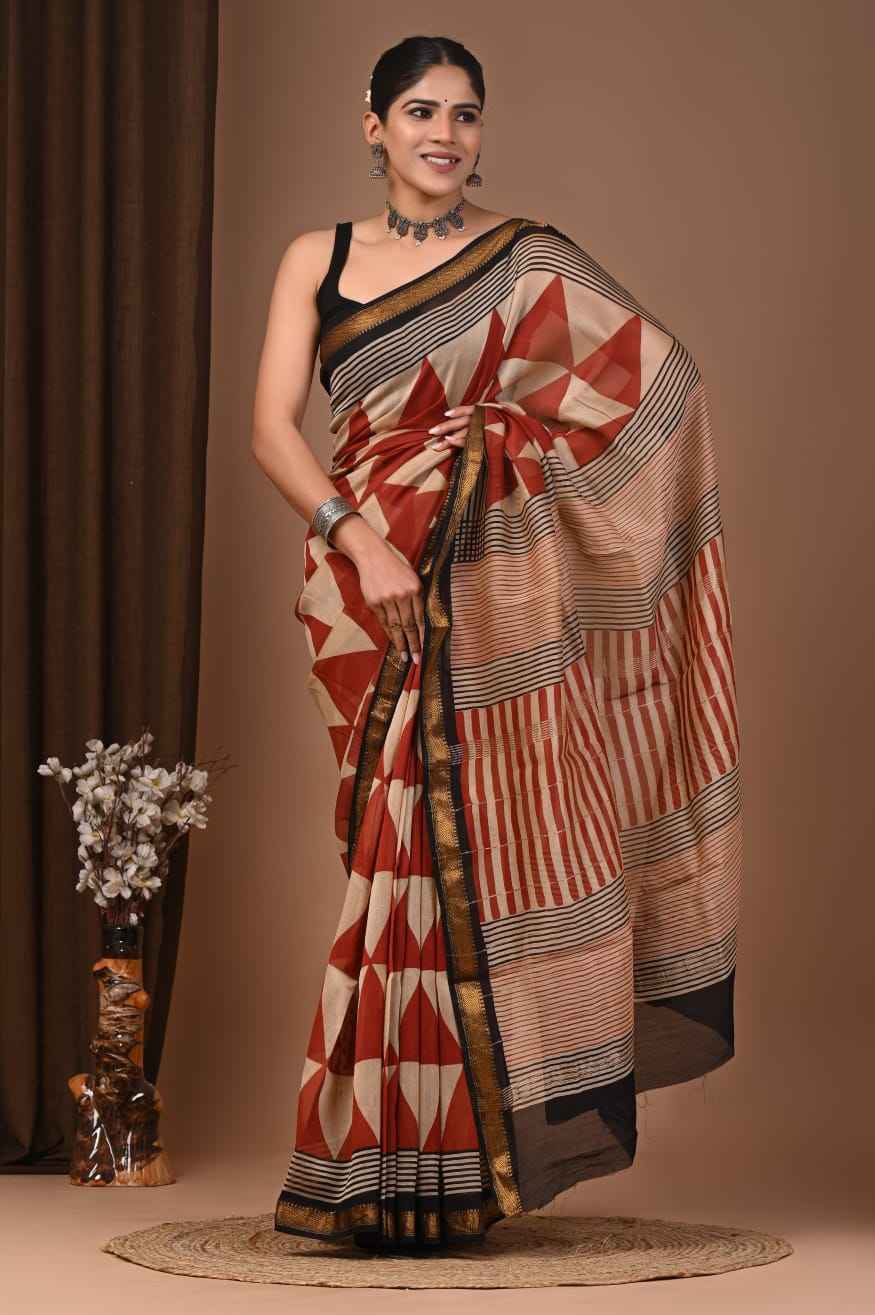 Elegant Maheshwari Silk Saree