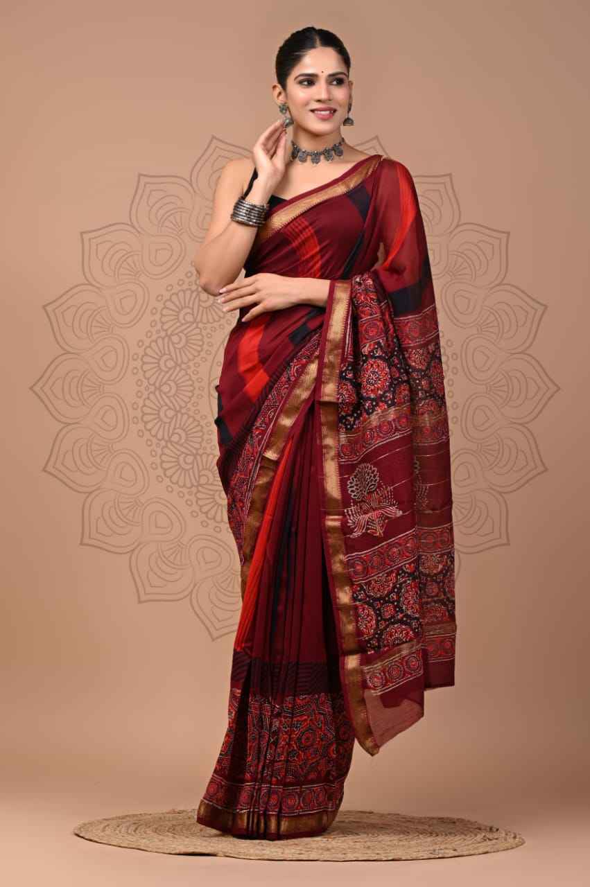 Elegant Maheshwari Silk Saree