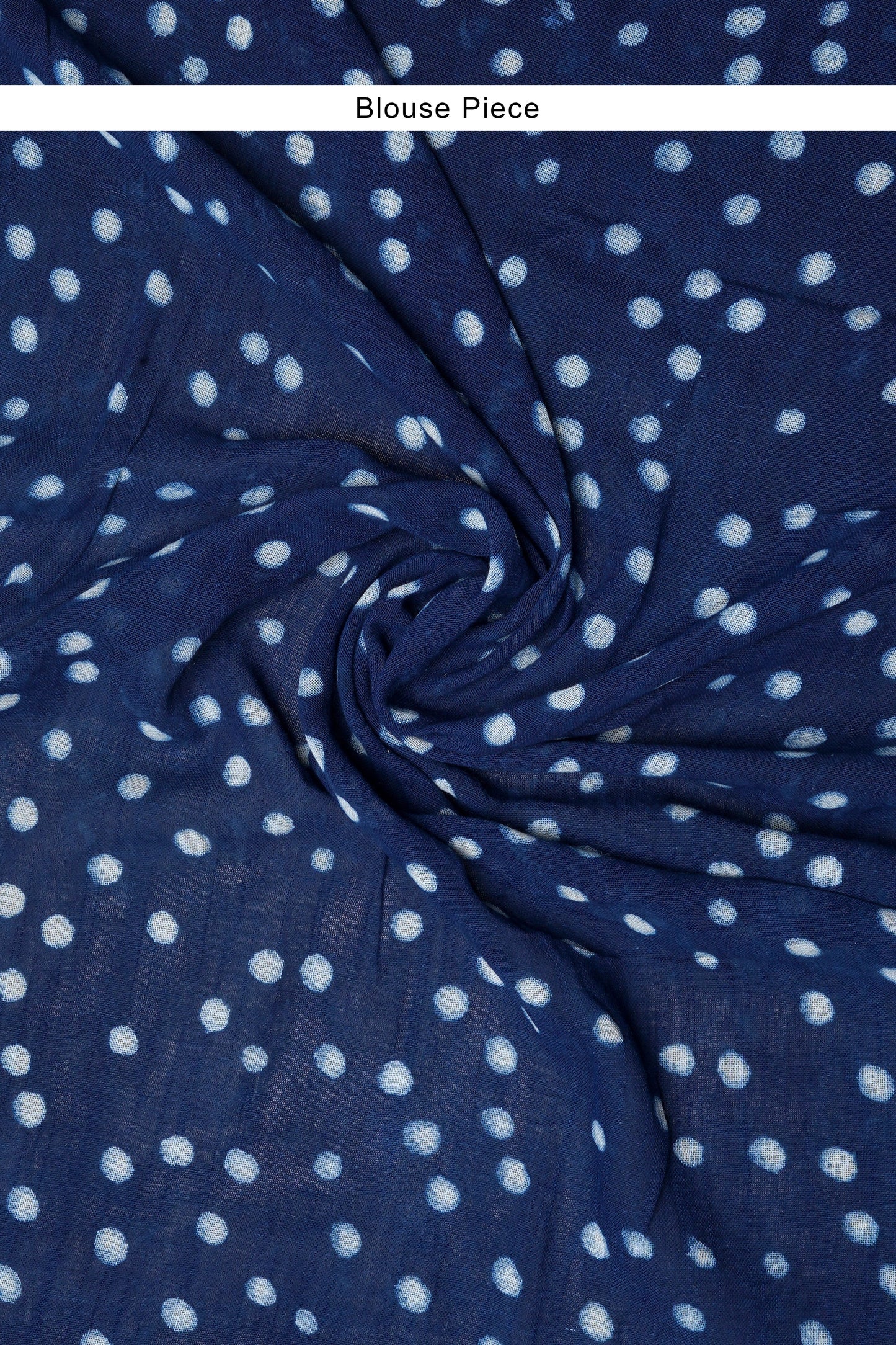 Heritage Aprajitha Indigo Block Print Linen Cotton Saree With Blouse Piece