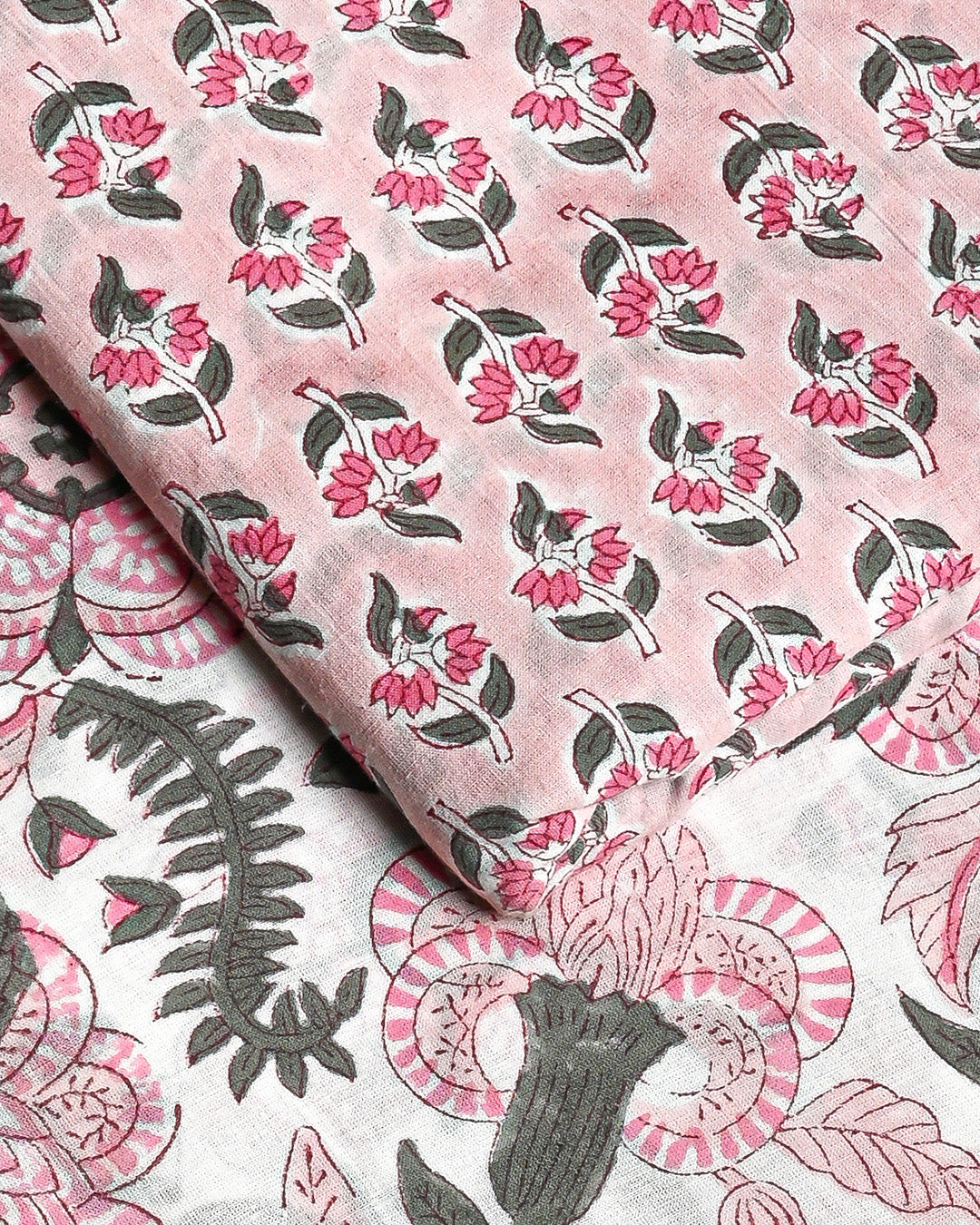 Premium Hand Block Printed Cotton Suit Top And Bottom Set
