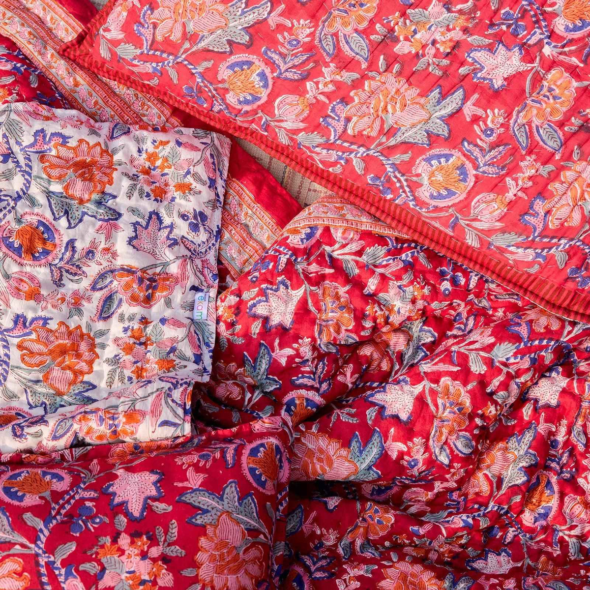 Teal Paisley Blossom Cotton Conforters