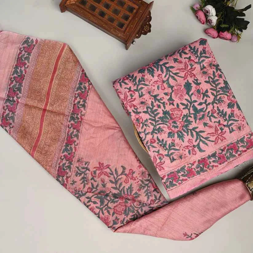 Bhagalpure Cotton Suit (TOP & DUPATTA SET)