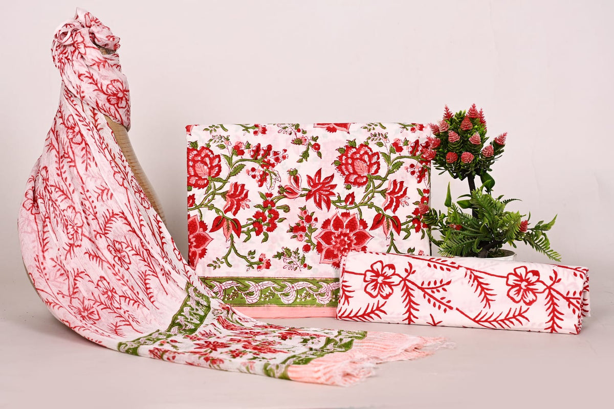 Luxury Premium Cotton Unstitched Suit with Dupatta