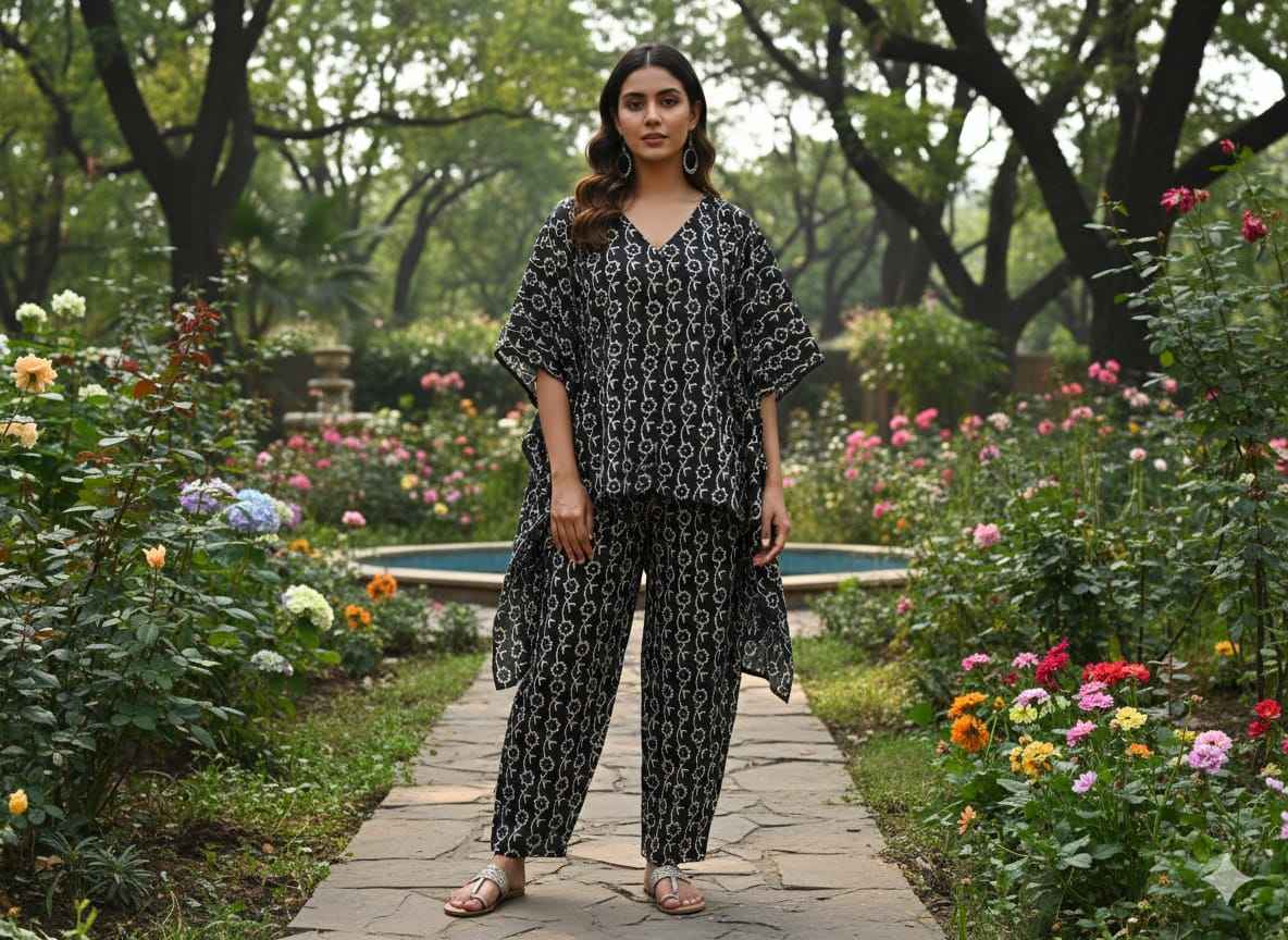 Traditional Bagru Print Cotton Kurti Palazzo Set