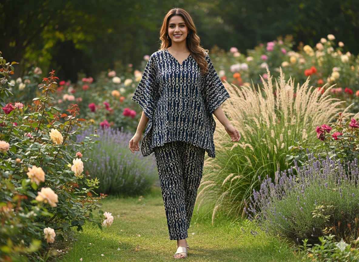 Traditional Bagru Print Cotton Kurti Palazzo Set