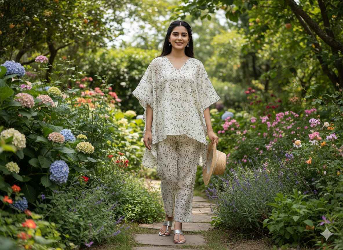 Traditional Bagru Print Cotton Kurti Palazzo Set