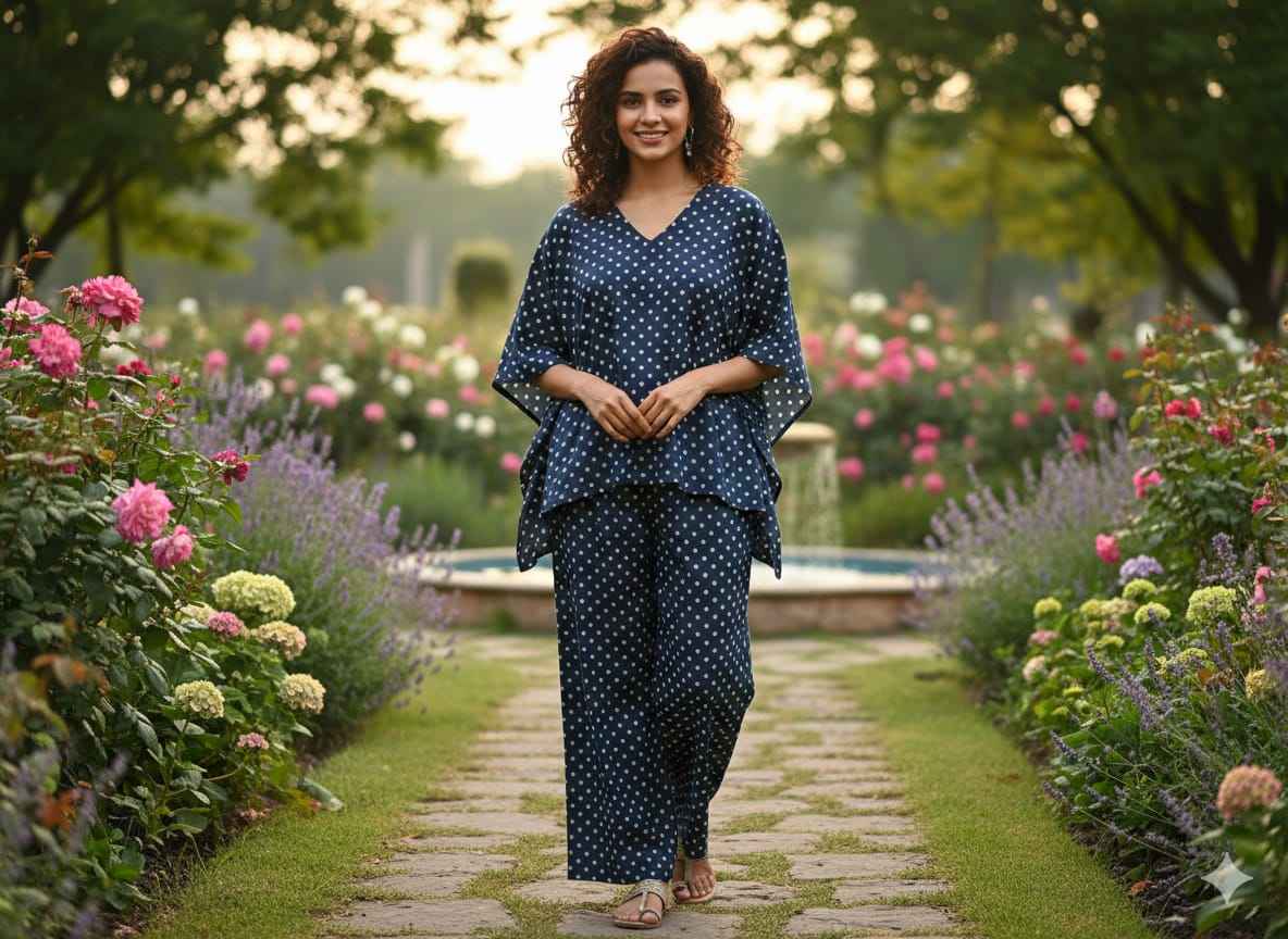Traditional Bagru Print Cotton Kurti Palazzo Set