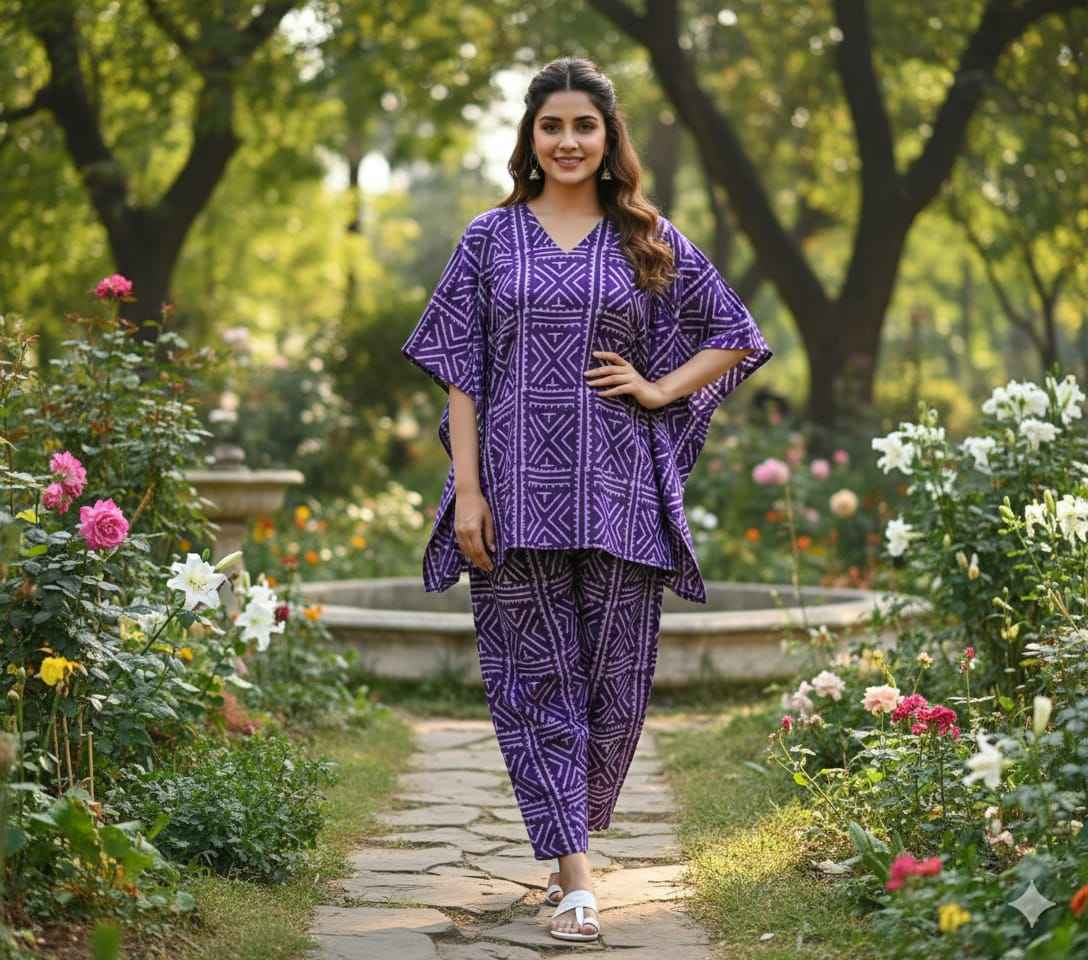 Traditional Bagru Print Cotton Kurti Palazzo Set