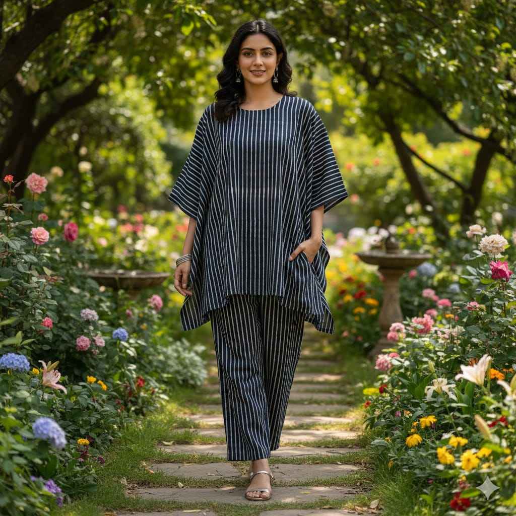 Traditional Bagru Print Cotton Kurti Palazzo Set