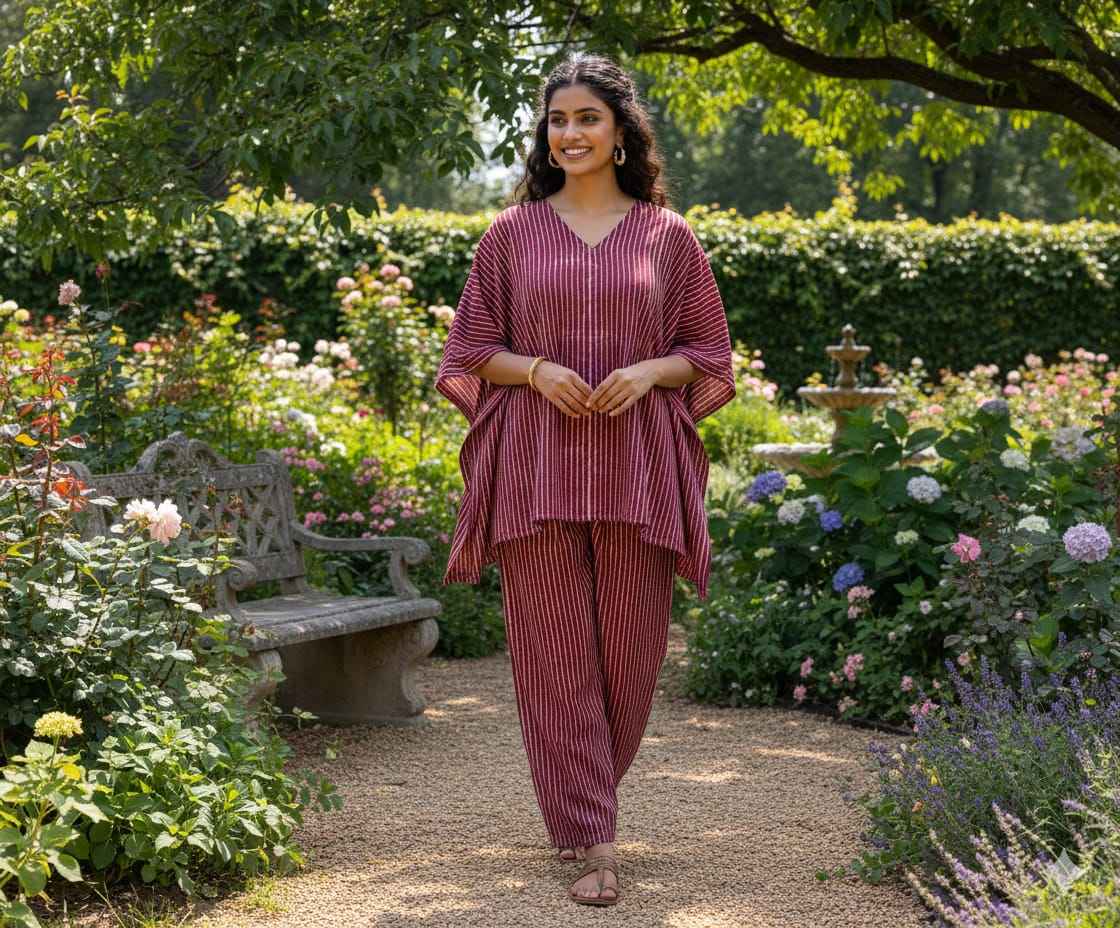 Traditional Bagru Print Cotton Kurti Palazzo Set