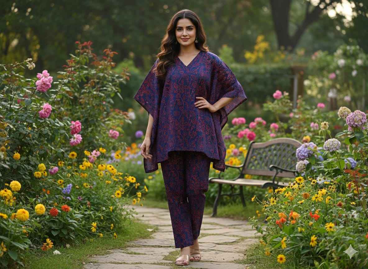 Traditional Bagru Print Cotton Kurti Palazzo Set
