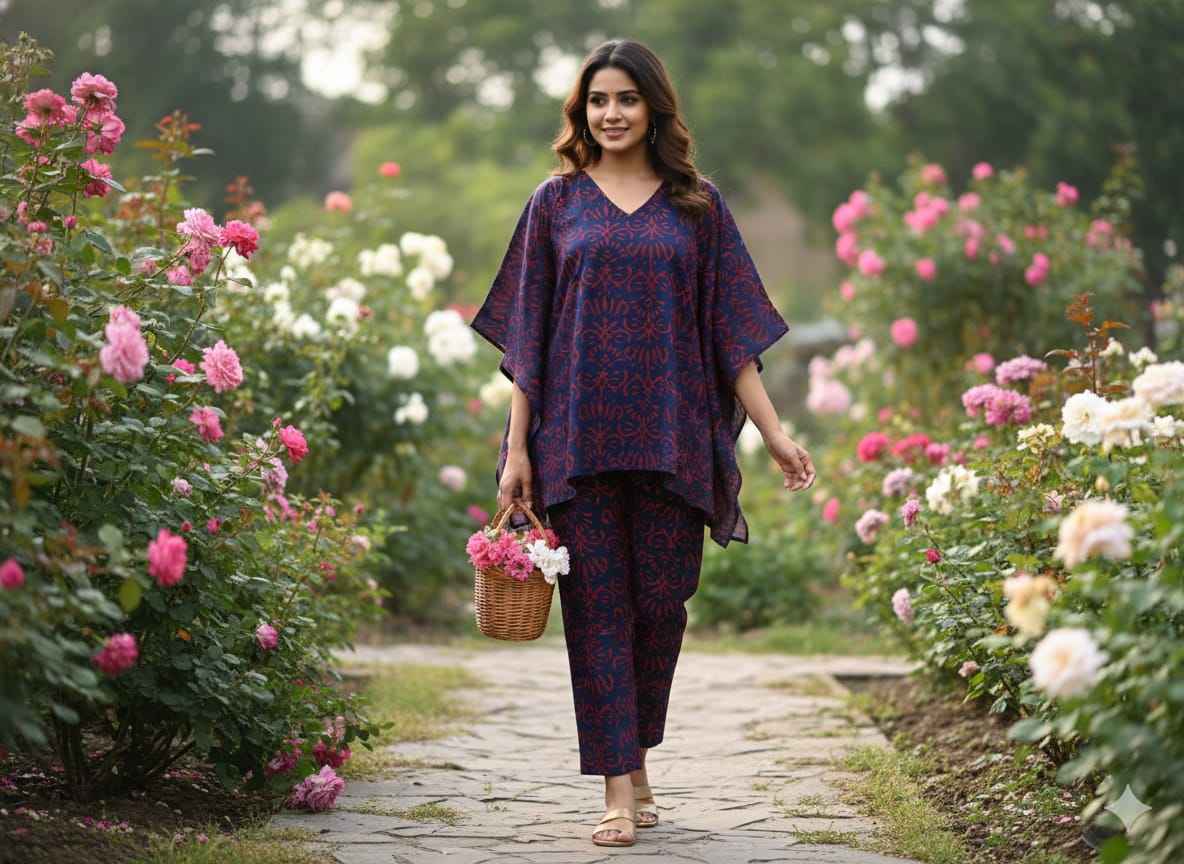 Traditional Bagru Print Cotton Kurti Palazzo Set
