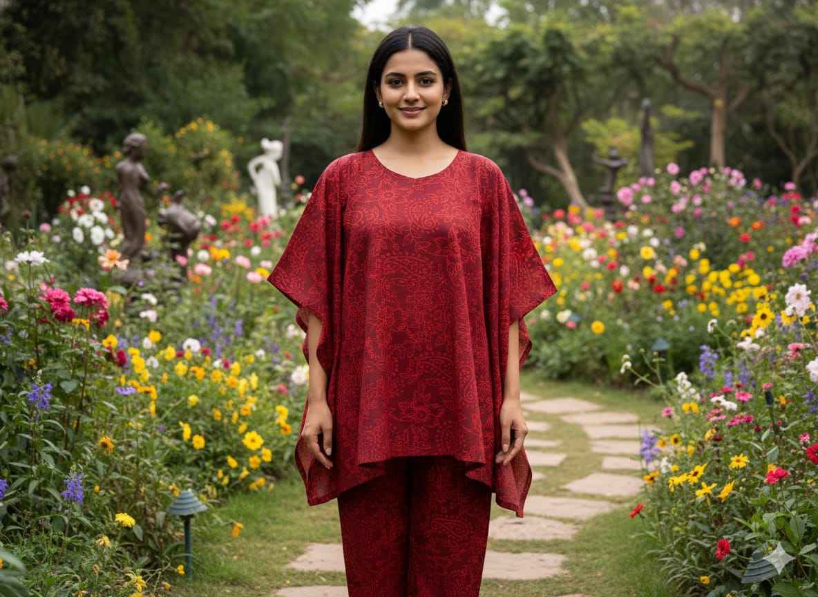 Traditional Bagru Print Cotton Kurti Palazzo Set